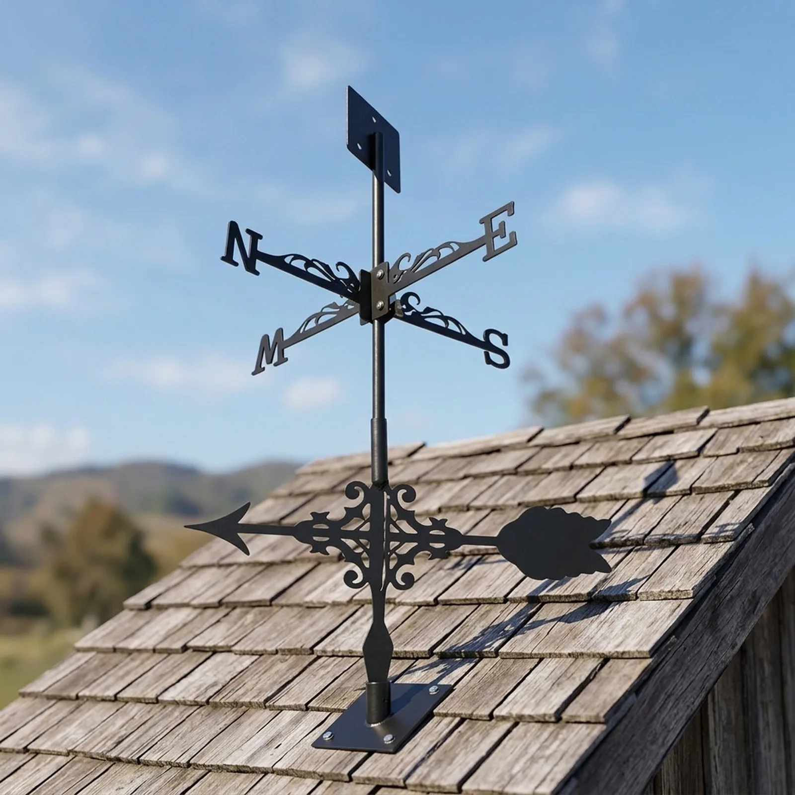 Farmhouse Decor Arrow Weather Vane Garden Decor Easy Installation Metal Construction Stylish Design For Garden
