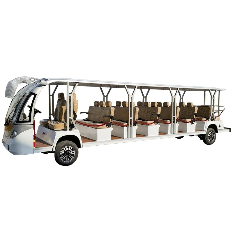 High Quality 17 Seater Steel Structure Customized Color Electric Shuttle Bus 72V City Sightseeing Buses