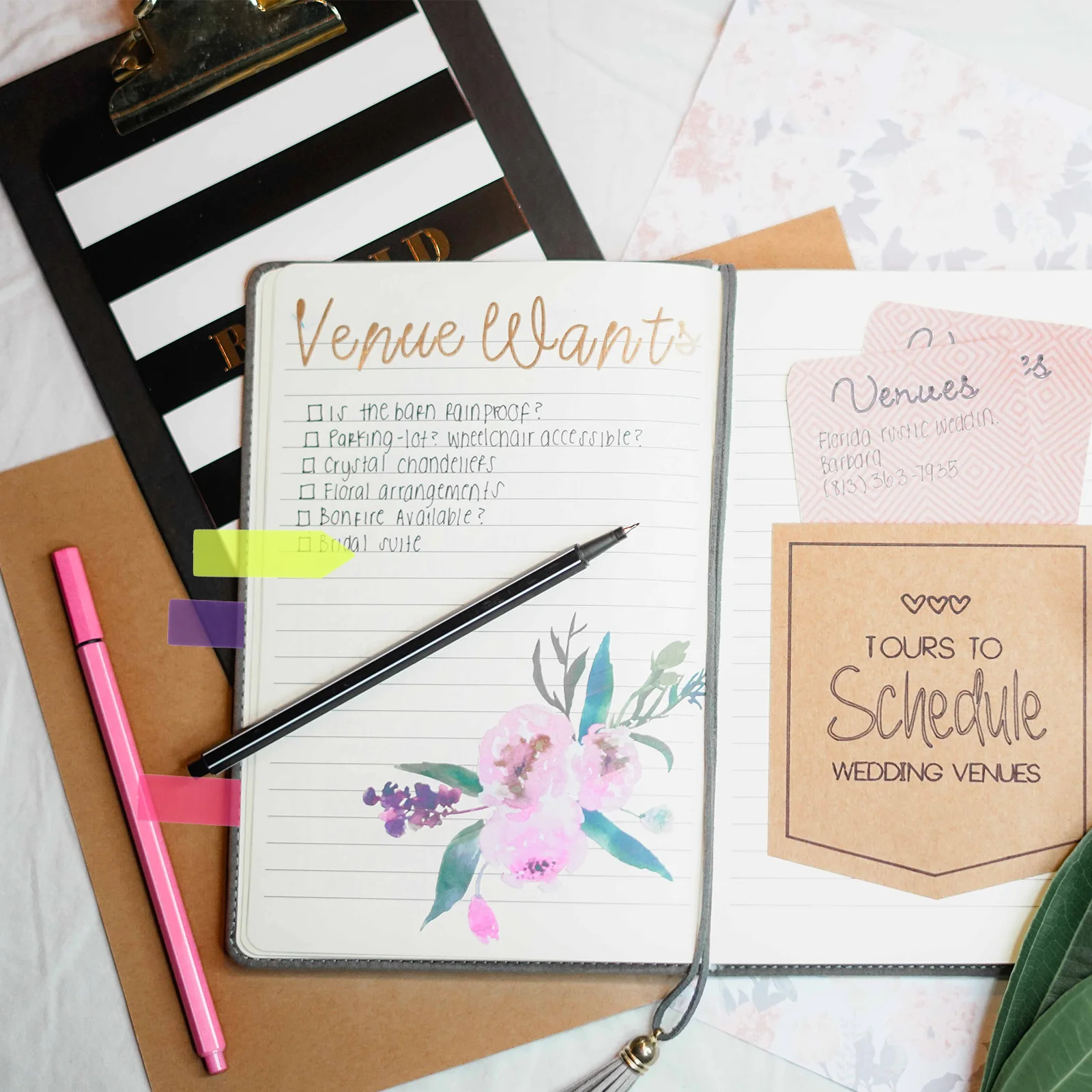 5Sets Fluorescent Sticky Memo Notes PVC Stickers for Highlighting Books Documents Office Supplies