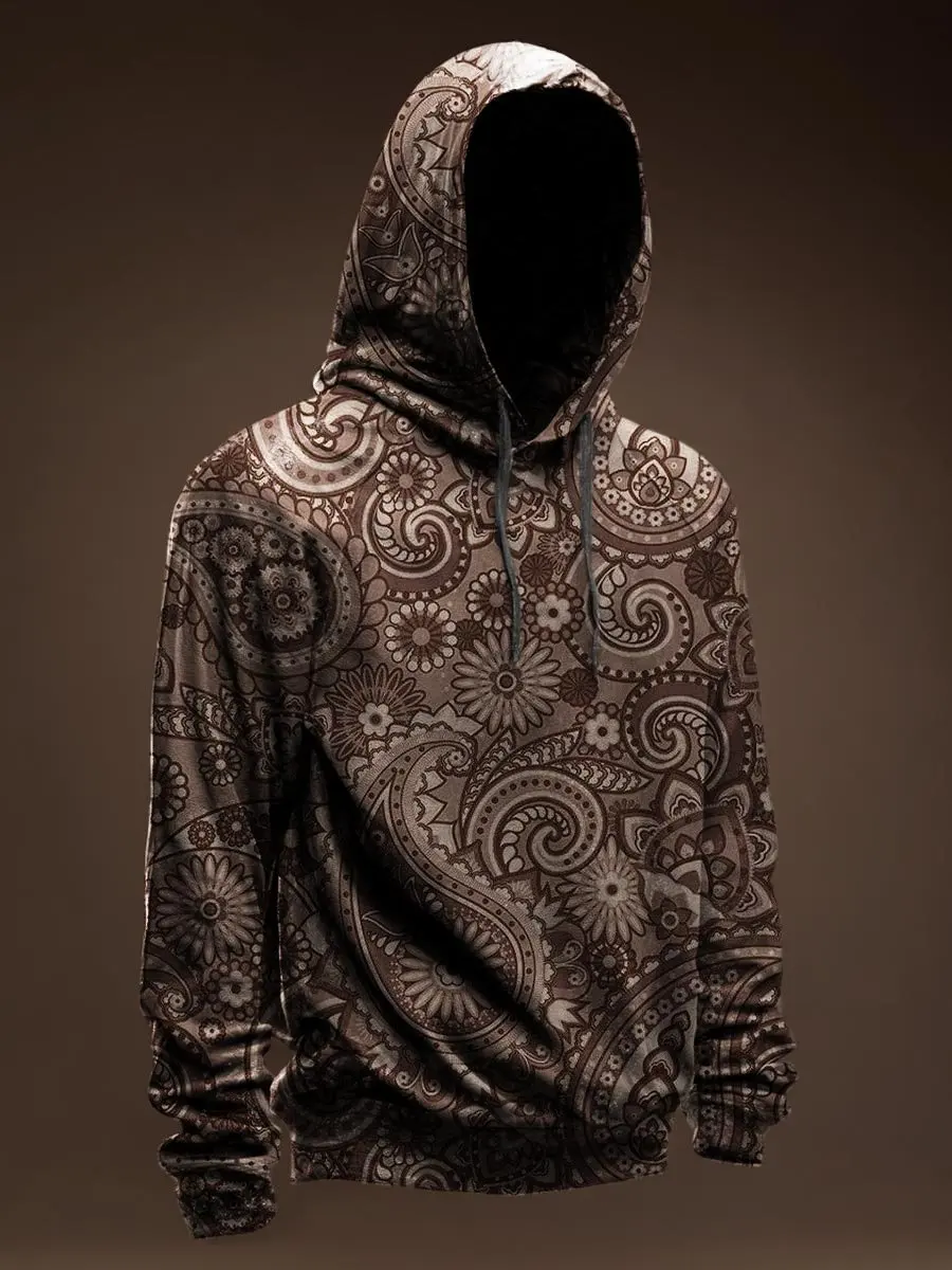 

Paisley Pattern Vintage Print Casual Hoodie Sweatshirt Men's Pullover Tops