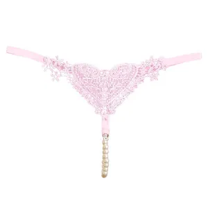 ملابس داخلية غير ملحومة المنشعب للنساء المثيرة الأزهار التطريز الديكور مثير الملابس الداخلية الدانتيل السيدات جوفاء لؤلؤة سراويل أعلى 10 مبيعات سراويل داخلية بلا قاع - رقم 10