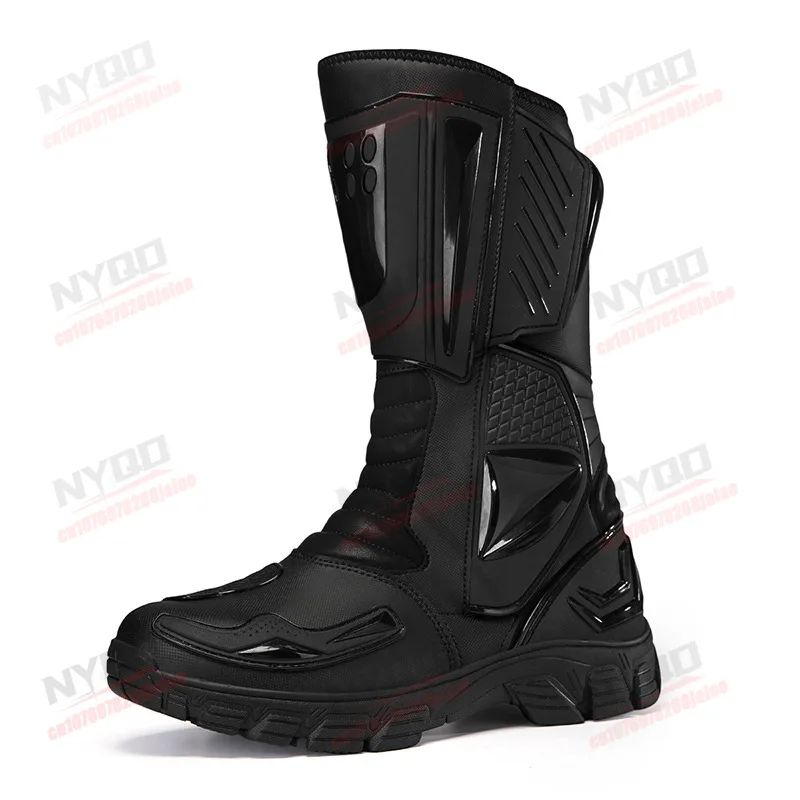 New Unisex Motorcycle Protective Boots, Four-Season High-Top Riding Shoes Anti-Slip Wear-Resistant Breathable Comfortable