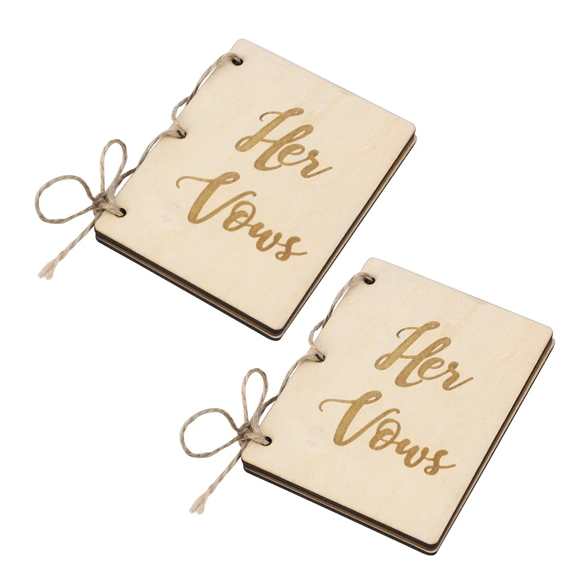 

2Pcs Rustic Wedding Vow Books His Her Wooden Cover Blank Kraft Paper Booklets Big Day Keepsake Journal His and Her Vow Books