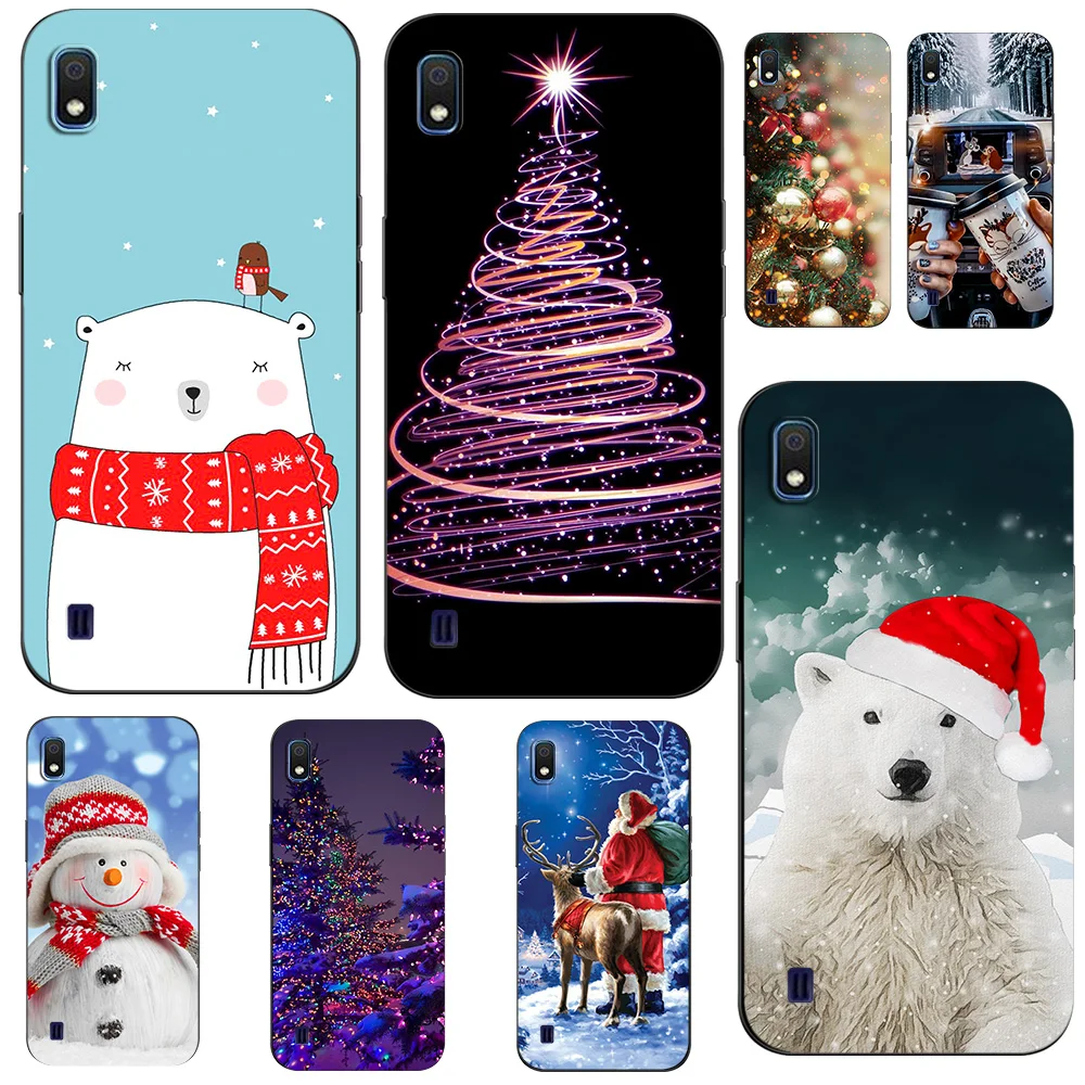 For Samsung A10 Case Phone Cover On Samsung Galaxy A10 GalaxyA10 A 10 SM-A105F A105 A105F black tpu case merry christmas snow