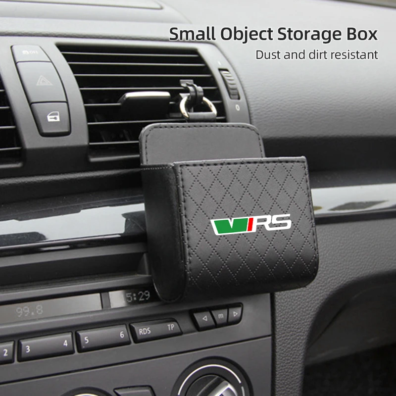 Car Air Vent Storage Box Small Object Organizer Case Hanging Packet For Skoda VRS Octavia Superb Rapid Kodiaq Karoq Fabia Kamiq