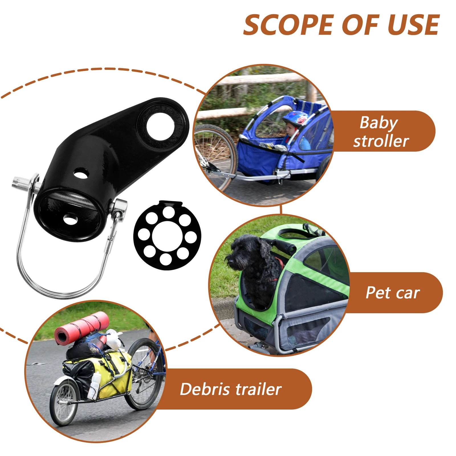 

1 set Bicycle Trailer Accessories Cycling Adapter Hitch Connector Baby Bike Coupler Parts bike trailer hitch coupler attachment
