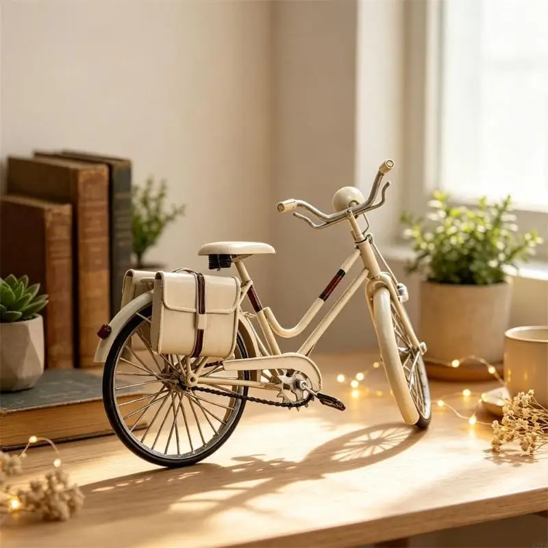 Bike Sculpture Bike Figure for Shelf Display with Iron Frame Look Desk Accent A2BB