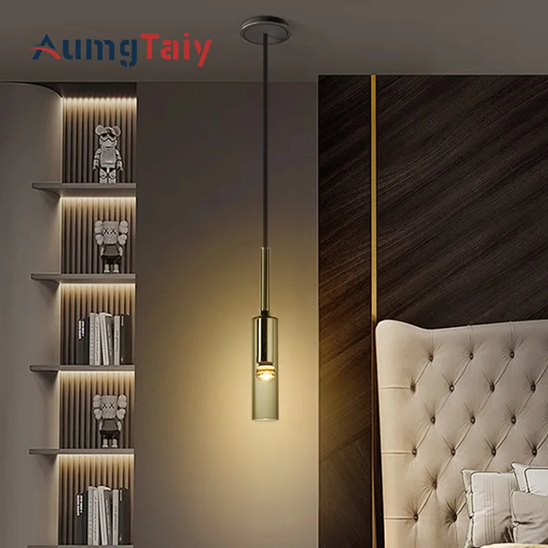 lustres para sala de jantar Nordic Long Tube Luzes Pingente Pendurado Cozinha Luz Garrafa Preta Ajustável Home Dining Room Luzes De Iluminação