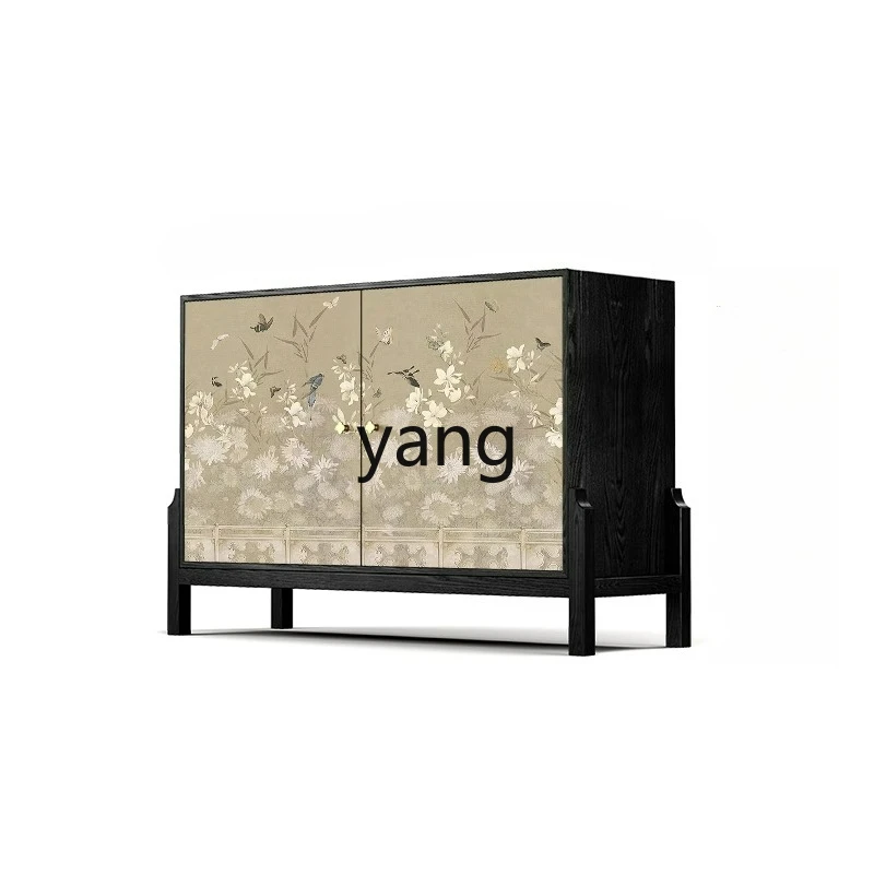 

LTT solid wood dining side cabinet, bedroom integrated chest cabinet against the wall, living room light luxury side cabinet