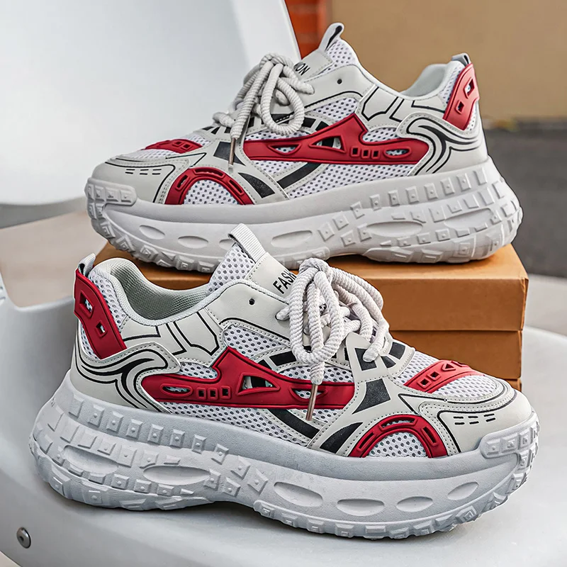 Chunky sneakers four seasons mesh breathable casual outdoor running fashion students speed light soft sole non slip sports shoes