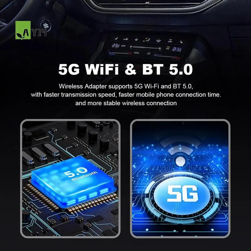 

AY14-2 в 1, беспроводной адаптер Carplay для Android Auto, проводной к беспроводному адаптеру Carplay Plug and Play, USB-подключение Auto