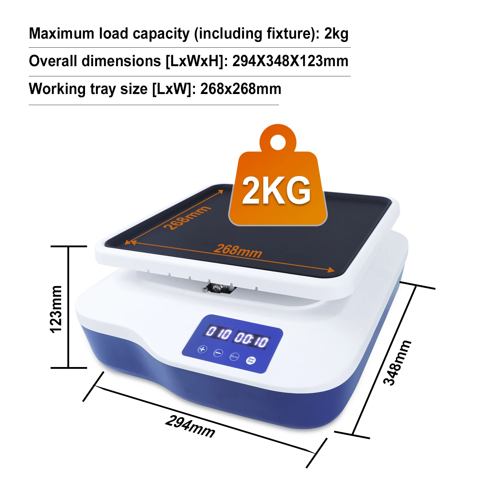 Lab SK-R1807-S LED Digital Rocking Shaker Mixing Oscillator Adjustable Speed 10-80rpm Circular Rocker