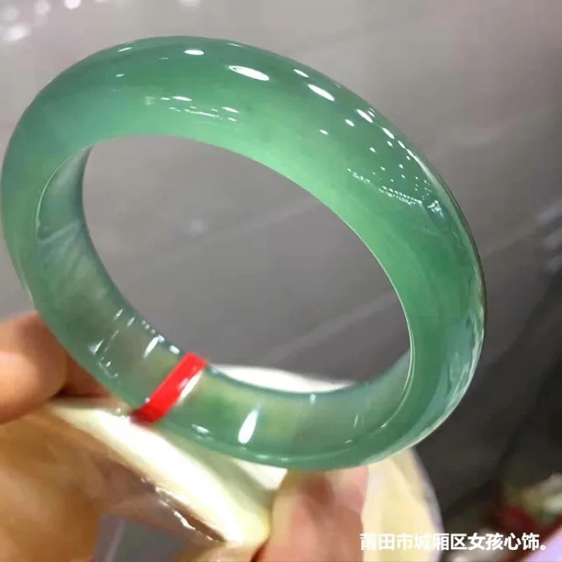 

Myanmar Old Mine Bracelet, Ice-Quality Full Sunlight Green Bangle, Round Bar, Noble Lady Style, Jadeite with Flo