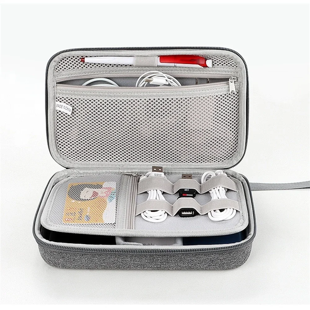 Große Kapazität Reise-Elektronikzubehör-Organizer Tablet-Festplatten-Kabel Tragbare Aufbewahrungstasche EVA Duricrust Airbag – Detail 2