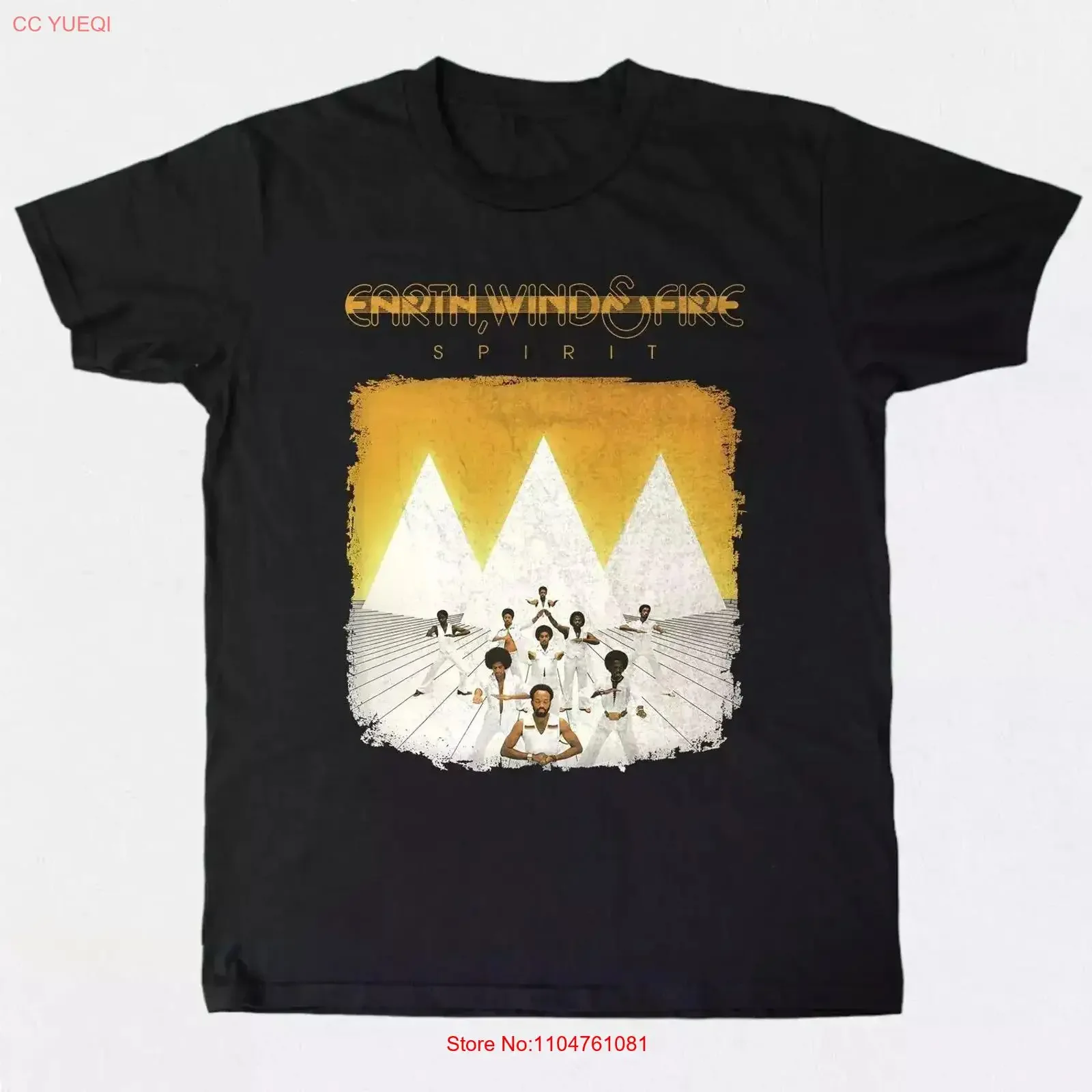 Camiseta negra Earth Wind Fire Spirit para fanáticos FN868, estilo vintage, ligeramente cómoda, ropa de diseñador para hombre, informal y elástica