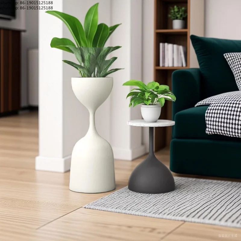Modern Minimalist Plant Stand Iron Living Room Side Table Balcony Coffee Table Floor Plant Shelf for Home Decor