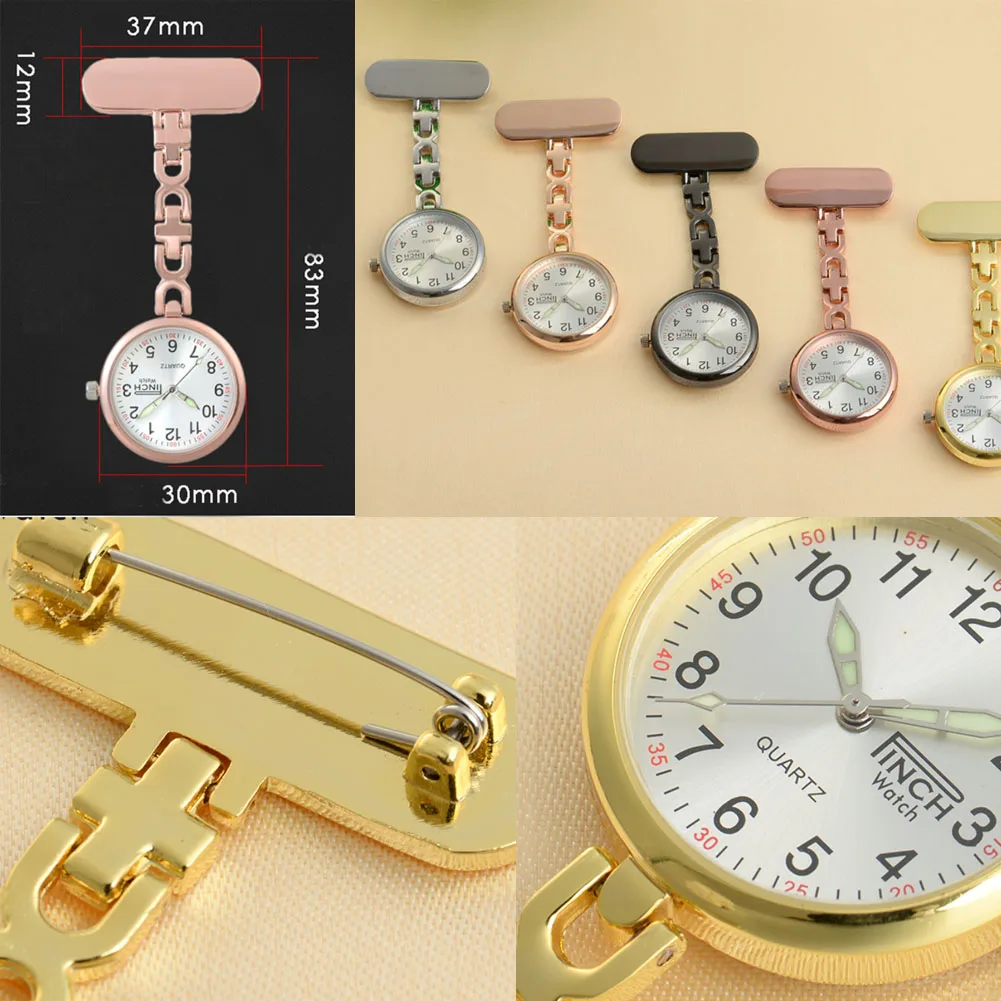 High Quality Luminous Nurse Watch Stainless Steel Medical Pocket Watch Pin Pocket Watch Hanging Watch Brooch Decor Quartz New