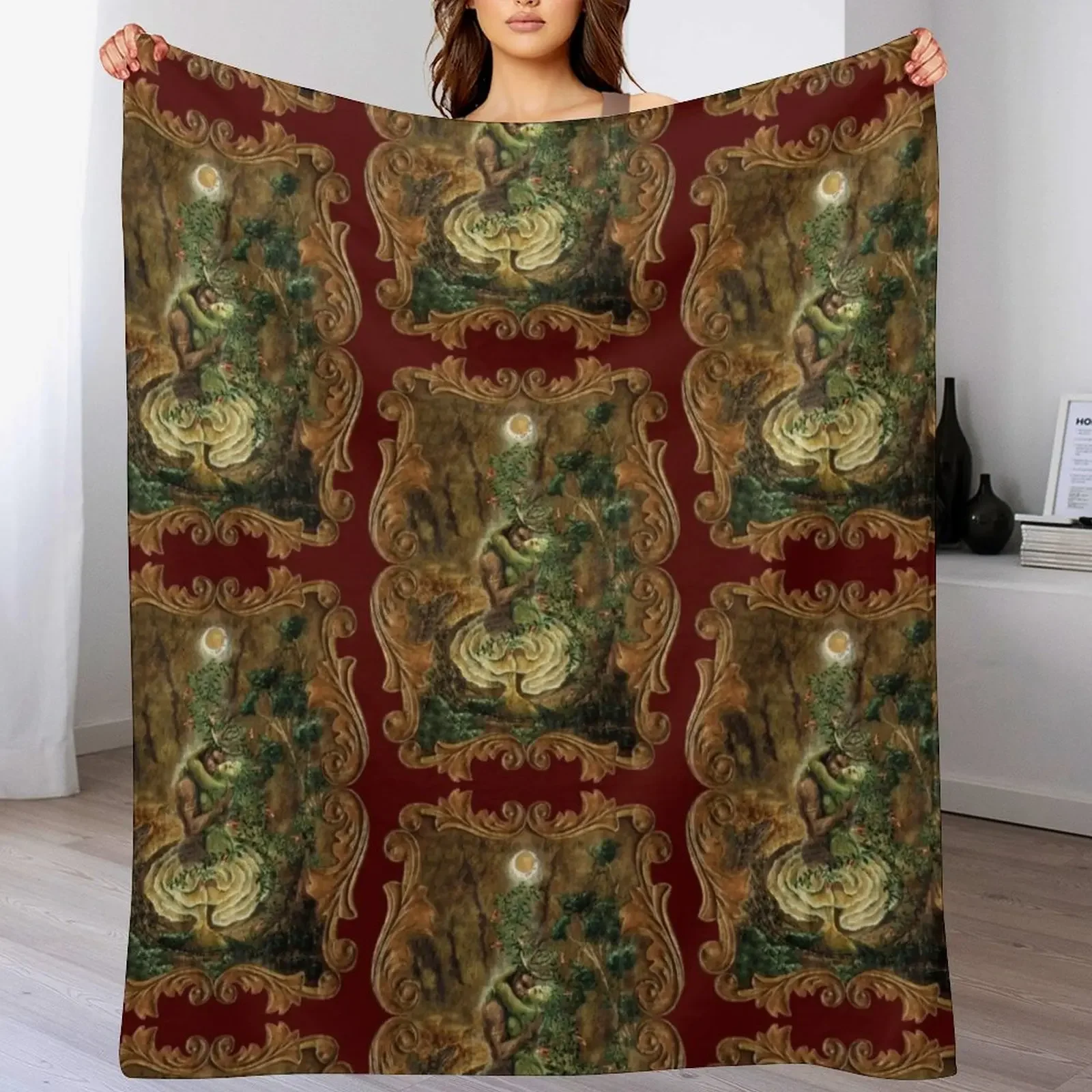 Cernunnos & The Goddess Throw Blanket Stylish Decor Blanket Gift for Friends Roommate