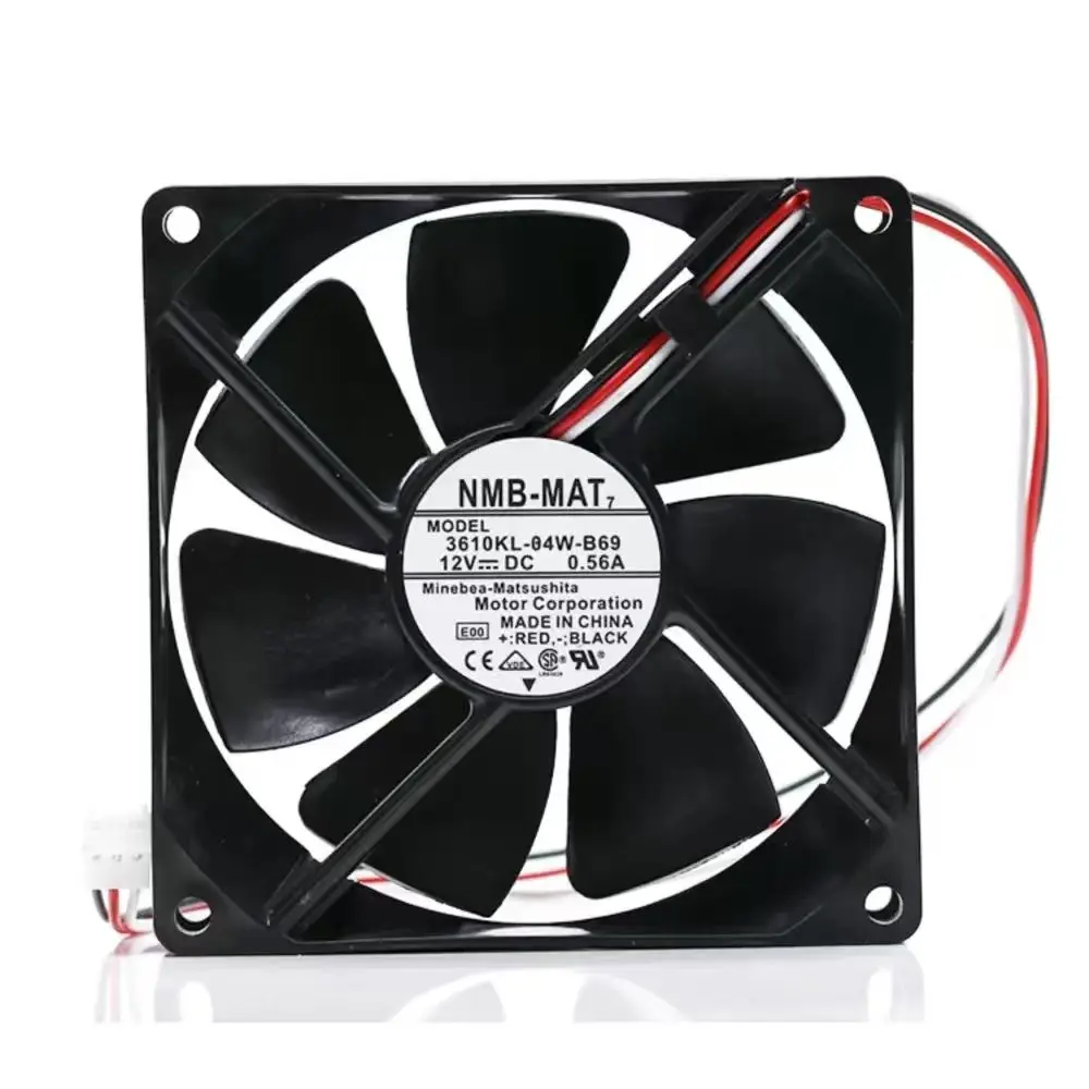 92mm Dual Ball Bearing Cooling Fan For NMB 9225 12V, 3610KL-04W-B69 3600 RPM, 62 CFM — High Airflow for 9cm Applications