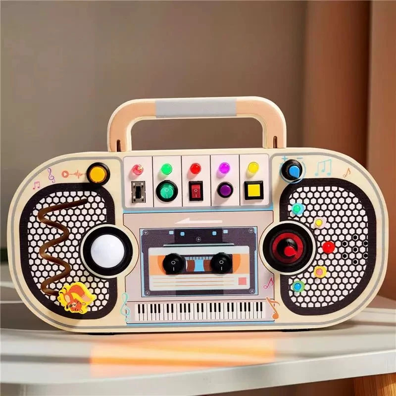 Wooden Puzzle Early Educati Switch Circuit Recorder Busy Board Enlightenment Hands- Cogniti