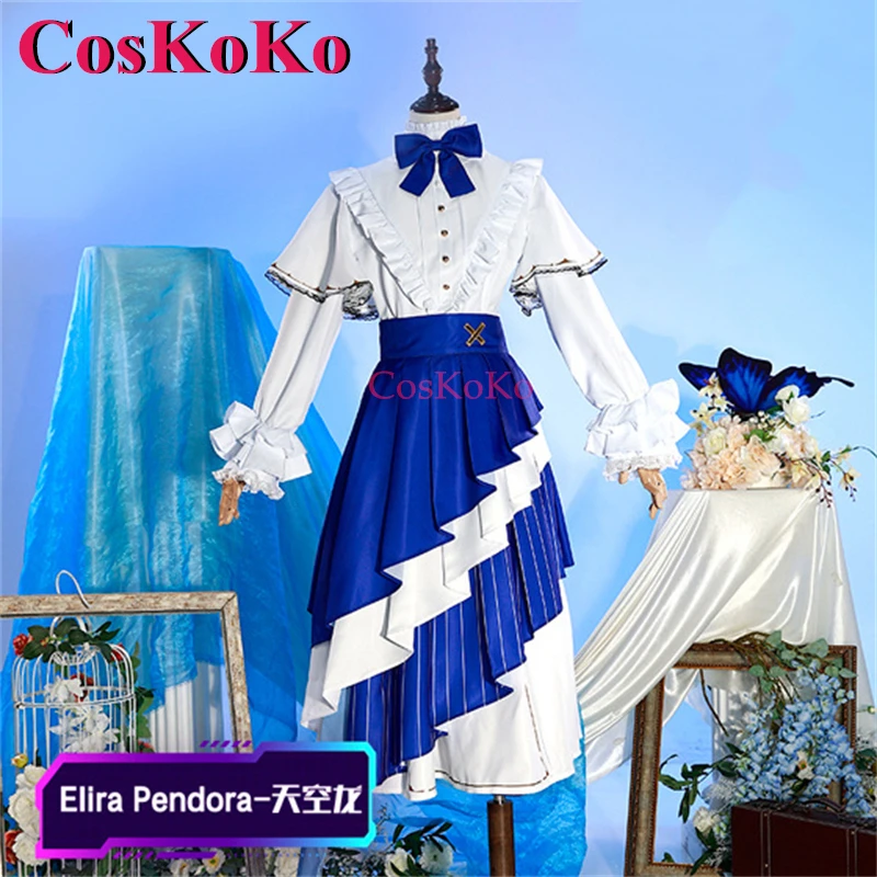 CosKoKo Elira Pendora Cosplay Anime VTuber Costume Nobles And Attendants Sweet Maid Uniform Halloween Party Role Play Clothing