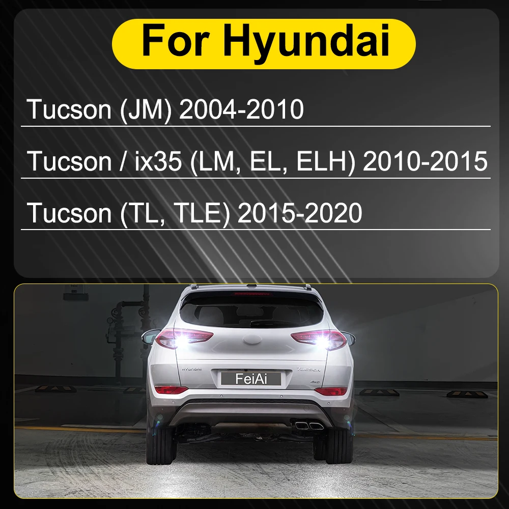 For Hyundai Tucson ix35 2004-2020 Reverse LED Backup Lights Back Up Lamp Bulbs JM LM TL 2010 2011 2012 2013 2014 2015 2016 2017