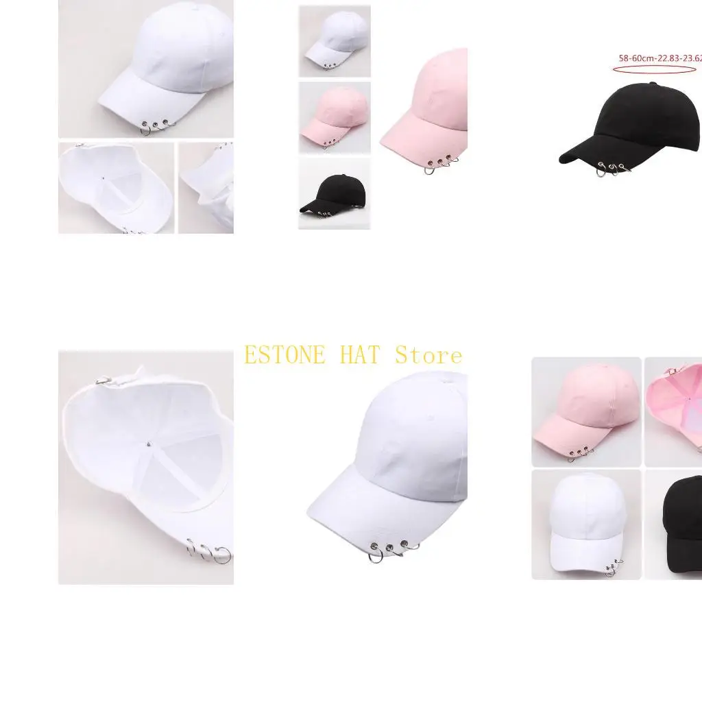 49MF Low Profile Cotton Baseball Cap Color Sunscreen Outdoor Sports Hip Hop for Snapback Trucker Dad Hat with Metal Rin