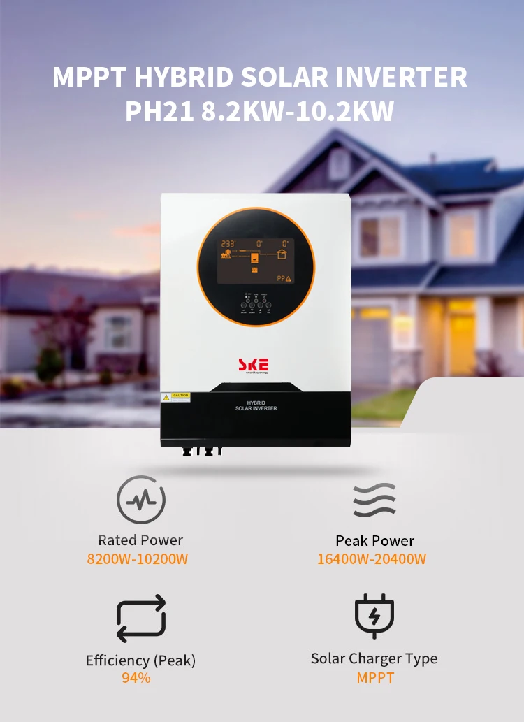 SKE 48Volt Solar Invert System WIFI MPPT off Grid Hybrid Solar Inverter 10.2KW 10.2KVA Single Pure Sine Wave