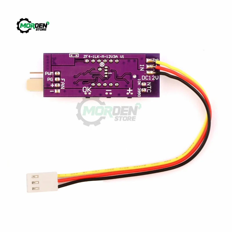 DC12V 4-Wire Min Temperature Controller Speed Governor Fan Speed Motor Controller Digital Display Module Power Supply