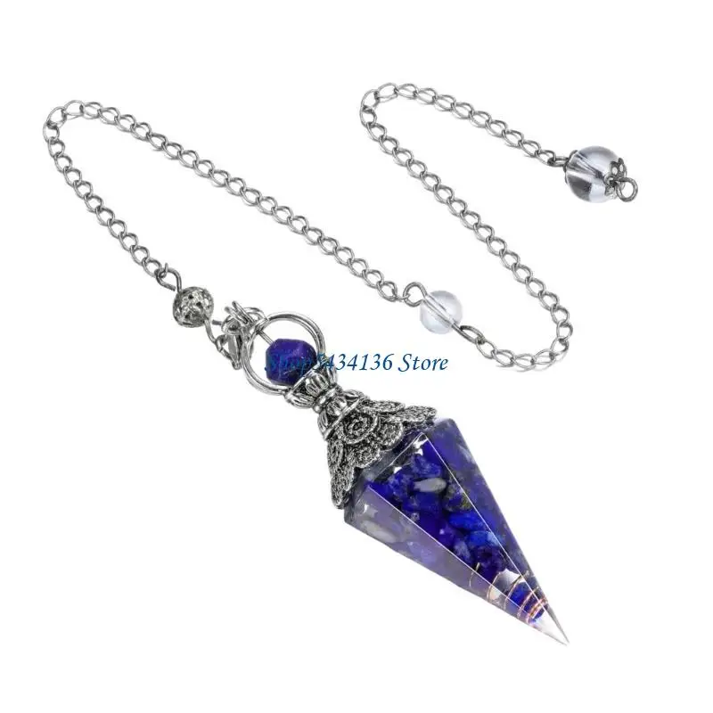 Pendules en pierre guérison H7ED avec Lazuli, pendentifs en forme hexagonale, décoration pour cadeau d'orientation