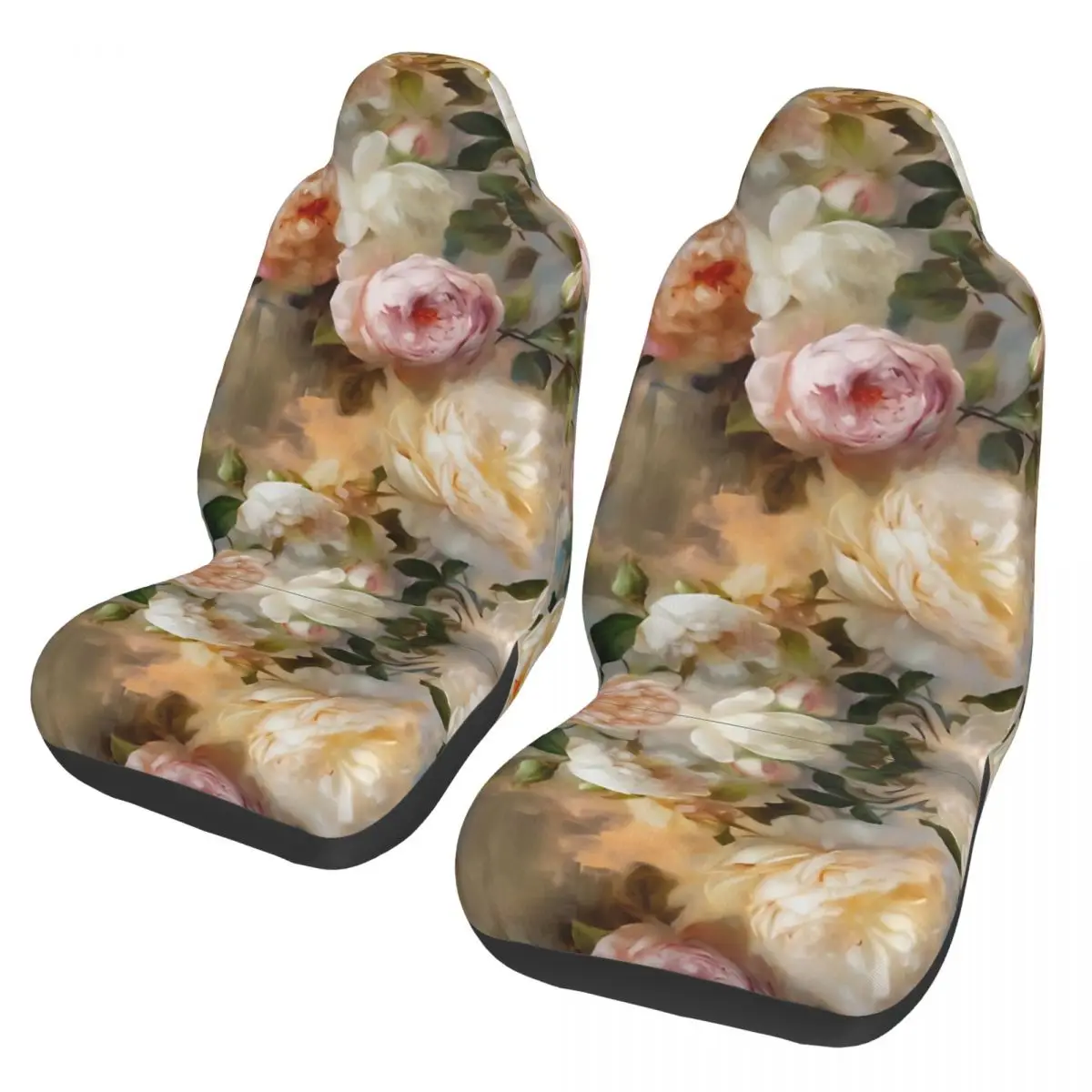 Roses Peonies Universal Car Seat Cover Auto Interior Travel Vintage Rose Flowers Car Seats Covers Polyester Car Styling