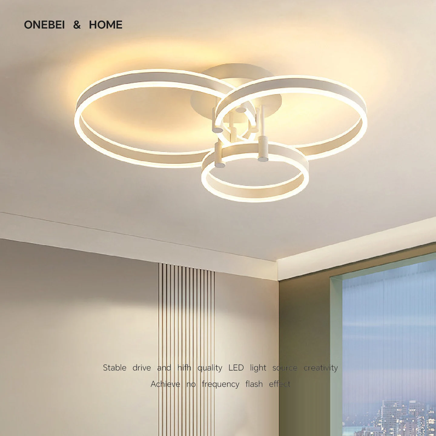 Minimalist Modern LED Ceiling Light Suitable For Living Room Bedroom Dining Room Kitchen With Adjustable Dimmable Lighting Lamp - view 2