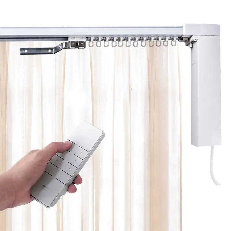 

Customized Extruded Aluminium Heavy Duty Tuya Wifi Motor Smart Motorized Curtain Track System For Home Office