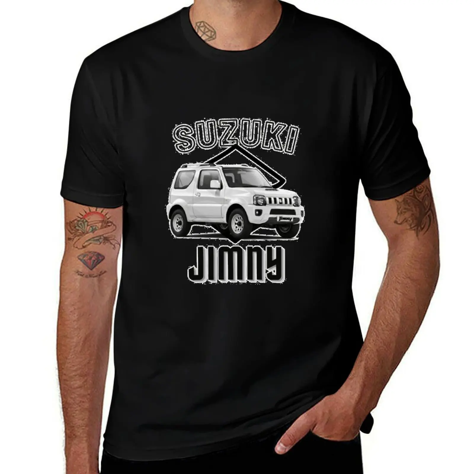 Suzuki Jimny With Logo Top T-Shirt blacks Louboutins vintage t shirts korean fashion tshirts for men