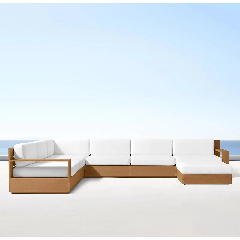 Novo mobiliário de jardim ao ar livre móveis de jardim mesa de jantar de teca e conjunto de cadeiras