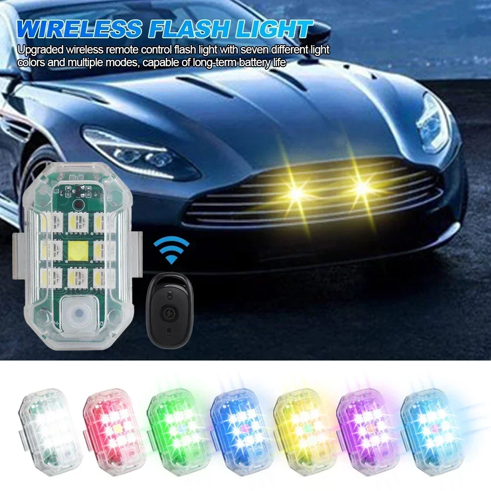 Wireless LED Strobe Light Remote Control Warning Lamp Flash Indicator Anti-collision For Car Auto Motorcycle Drone Cruise