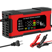 6A 12V Intelligent Car Battery Charger Car and Motorcycle Lead Acid Battery Charger and Smart Pulse Repair Maintainer