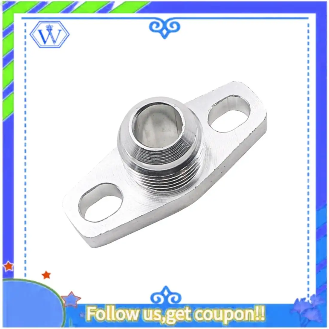 

M46K-AN10 Turbo Oil Return Drain Flange Adapter Kit For Garrett GT28 GT30 GT35 T25 With M8X1.25Mm Bolts Silver