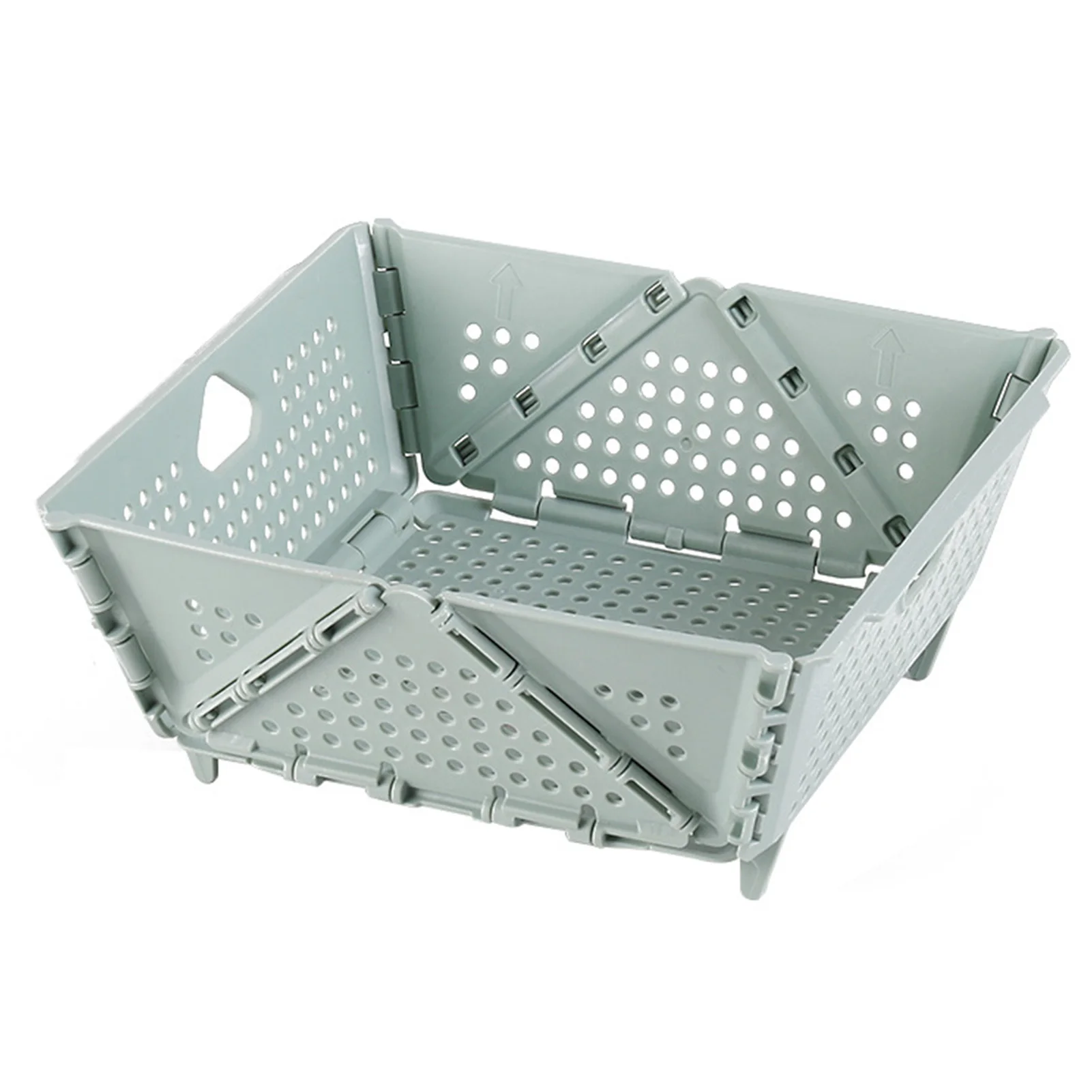 Plastic Stackable Storage Crates Recyclable and Flexible Storage Basket for Home Kitchen Bedroom Office