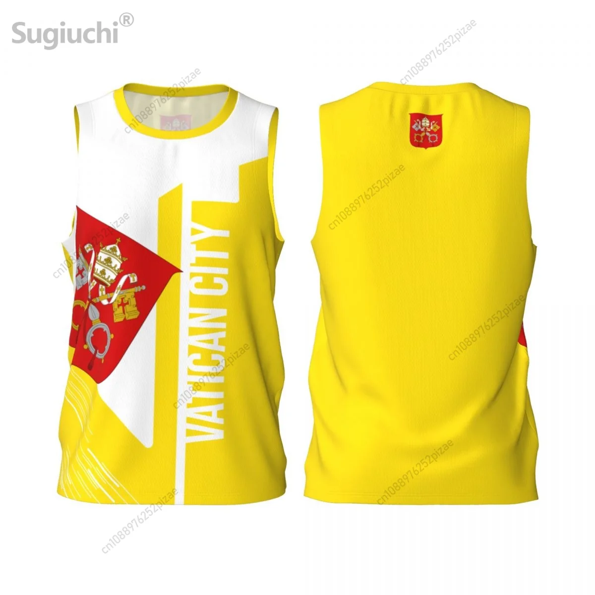 Custom Name Number Vatican City 3D Flag Sports T-shirts Men Clothing Breathable For Basketball Running Fitness T shirt