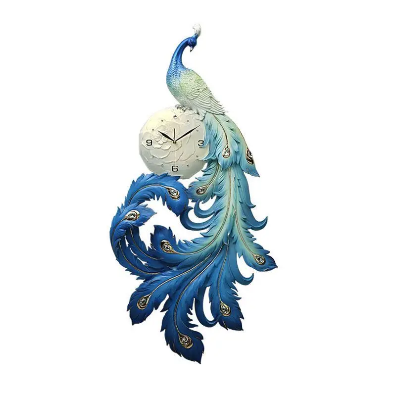 

Peacock Wall Clock Living Room Personality Decorative Art Fashion Creative Wall Clock