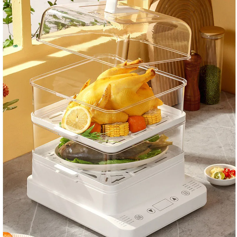 Yonsa 24L New Design Electric Food Steamers 800W 3 Three Layer Electric Steamer Cooker Pot