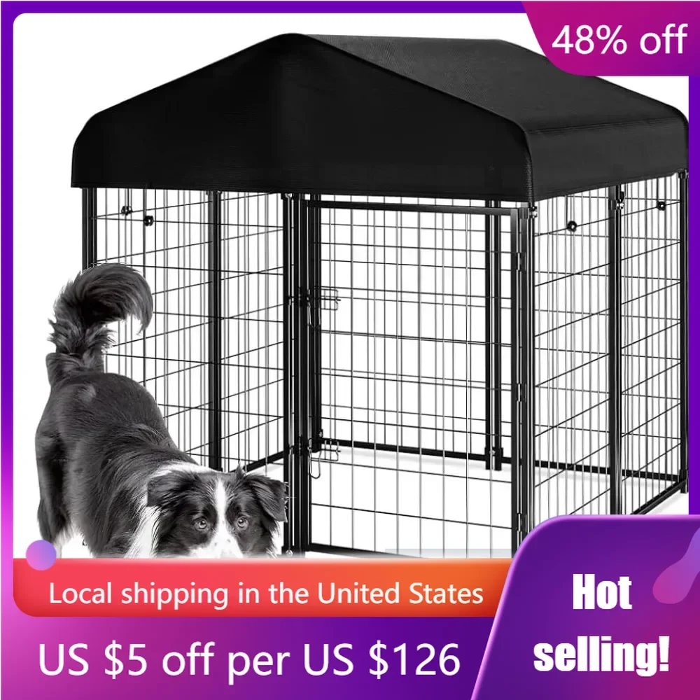 

Outdoor Dog House With Roof Waterproof Cover for Medium to Small Dog Outside Pet Dogs Supplies Home Freight free