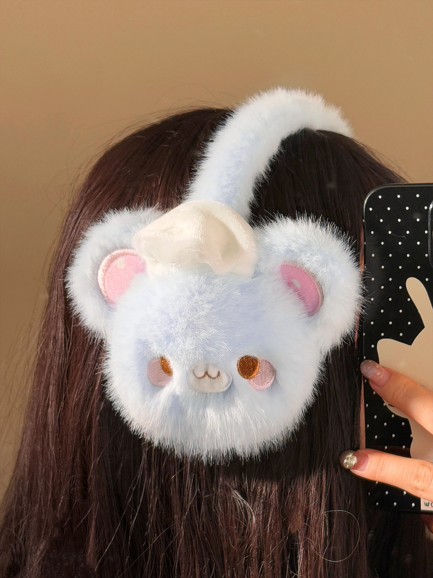 かわいい冬用イヤーマフ女性用毛皮のようなイヤーカバーサイクリング用学生用耳保護イヤーパッド暖かさを防ぐイヤーフラップ