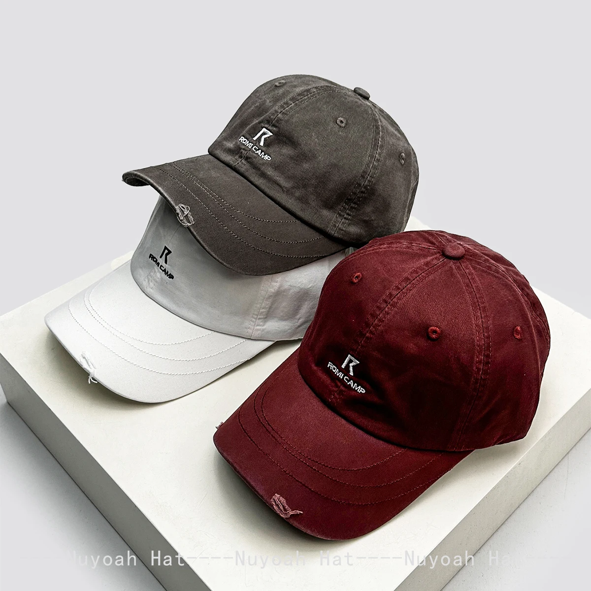 New Men Women Preppy Style Simple Embroidered R Letters Baseball Hats Sunshade Broken Versatile Personal Peaked Caps Fashion Ins