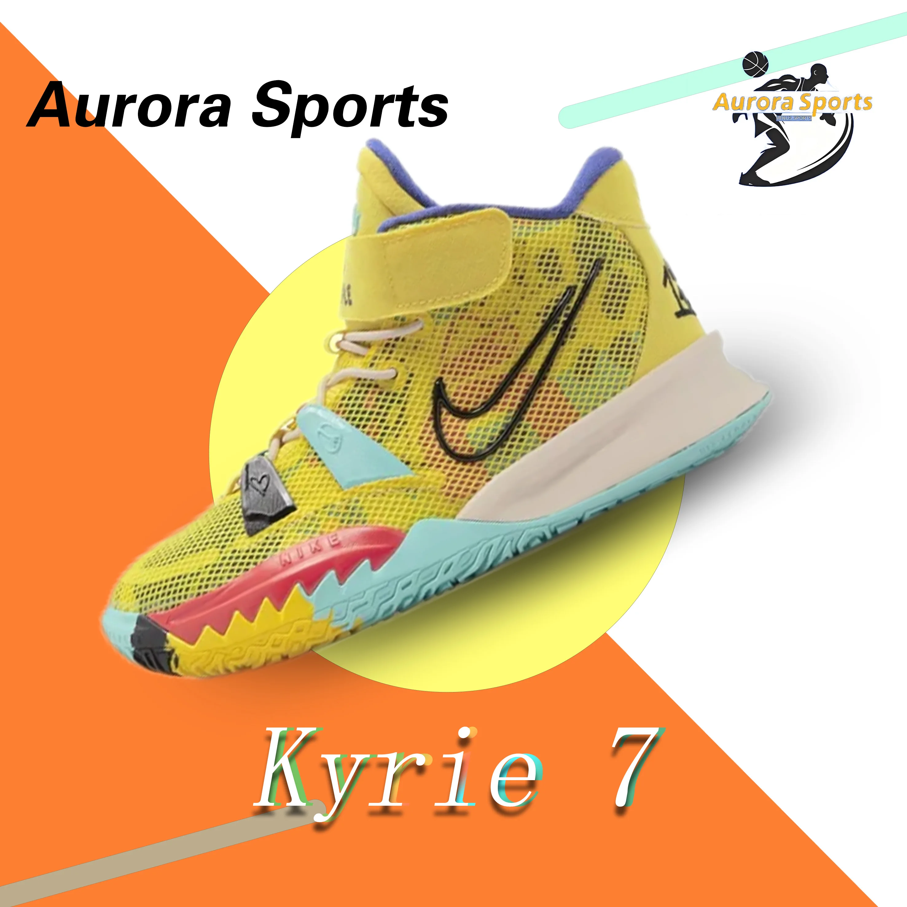 Nike Kyrie 7 “1 World 1 People” Irving 7 Mid Top Board Shoes Lemon Yellow Midgets