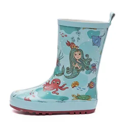 Spring Children Rain Boots Autumn Winter Warm Baby Boots Boys Girls Shoes PVC Soft Waterproof Cartoon Kids Ankle Boots SYC002