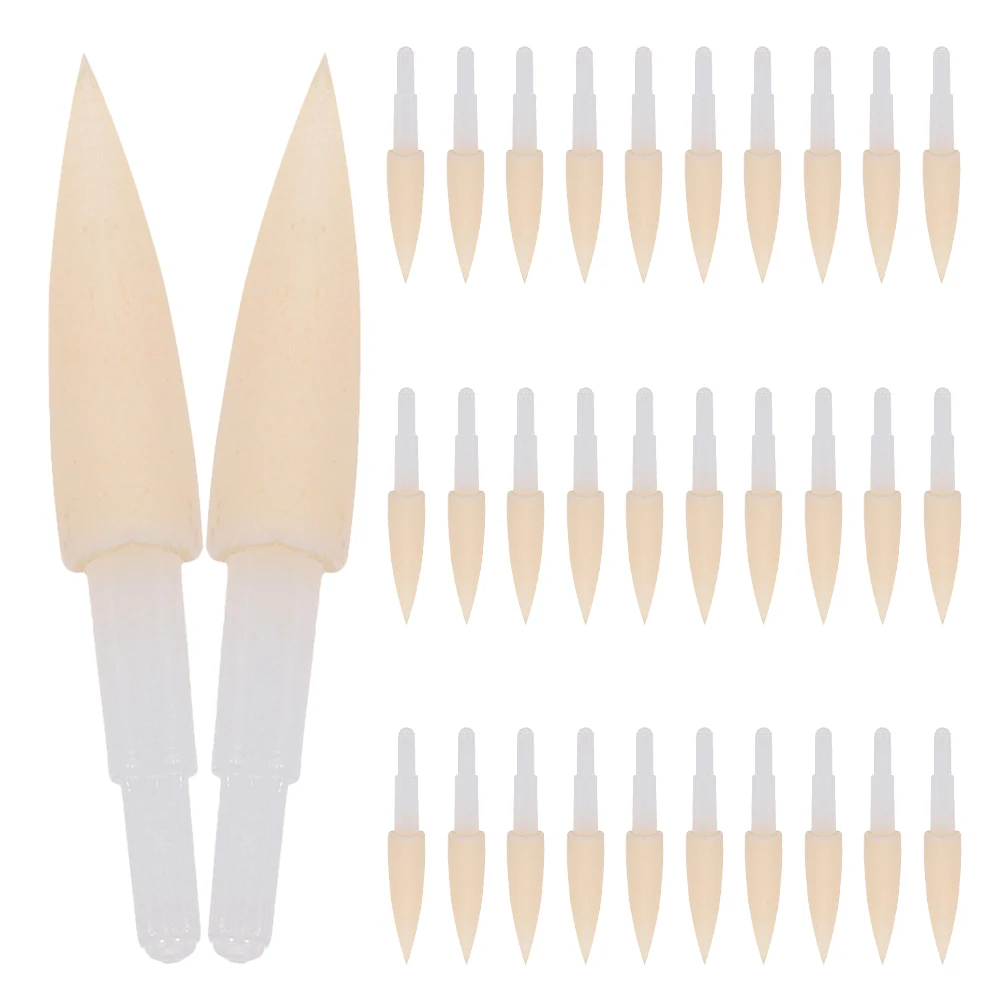 

40pcs Pen Tip Brush Markers Soft Sponge Brush Compatible With Water Based Ink Refillable Paint Replacement Nibs For School