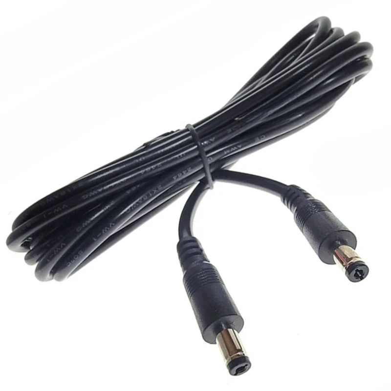 

12V 10A 18AWG DC Power Plug 5.5 x 2.1mm Male To 5.5 x 2.1mm Male CCTV Adapter Connector Cable Power Extension Cords 0.5m/1.5m