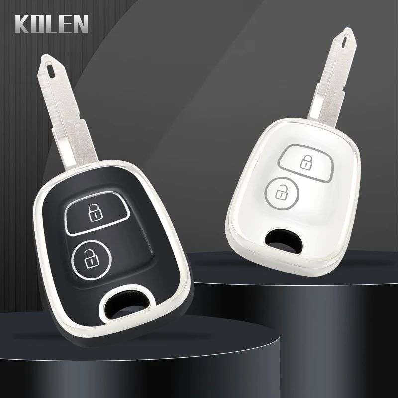 TPU Car Remote Key Case Cover Shell Fob For Peugeot 106 107 206 207 306 307 406 407 For Citroen C1 C4 Key Protection Accessories